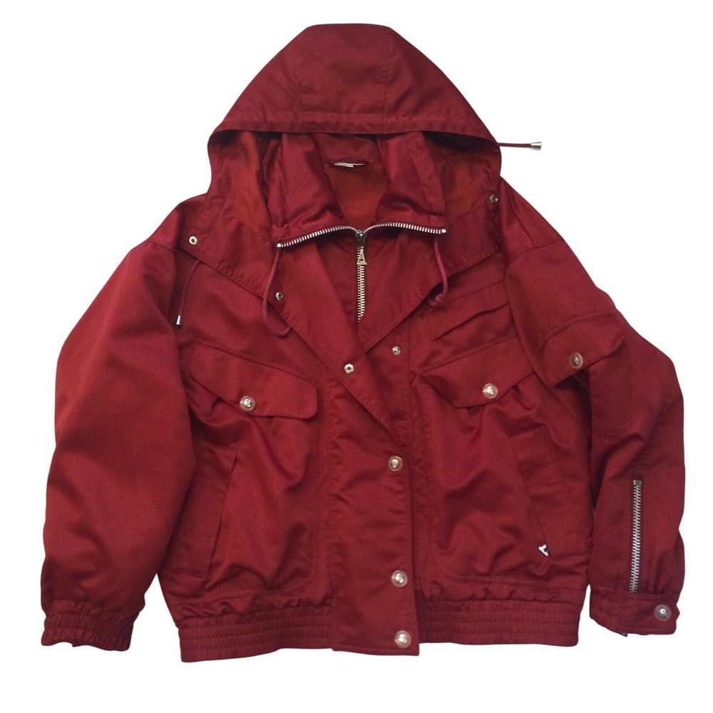 Gore Tex Red‎ Hooded Jacket Women's Size Medium Zip Front Outdoor Activewear